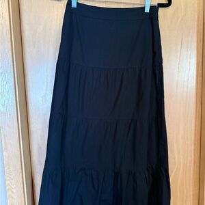 Faithfull the Brand Black Tiered Maxi Skirt